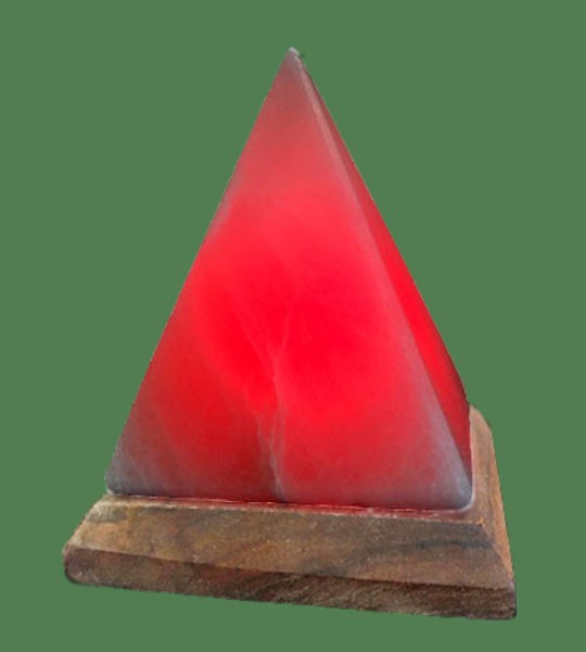 Himalayan Salt Lamp Red Pyramid (White crystal with red bulb)